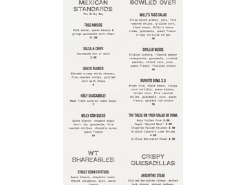 Willy Taco menu photo