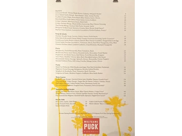 Wolfgang Puck menu photo
