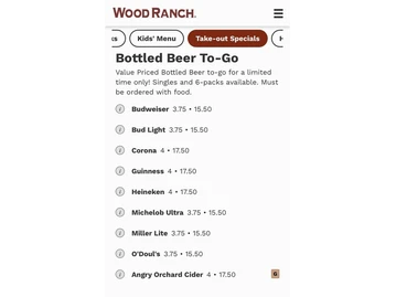 Wood Ranch menu photo
