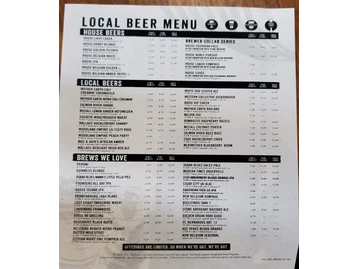Yard House menu photo