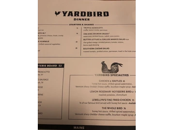 Yardbird Table & Bar menu photo