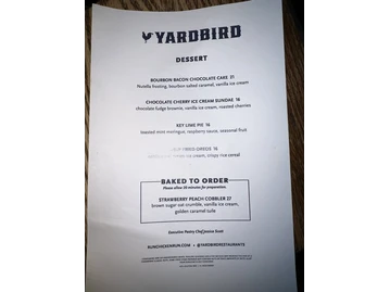 Yardbird Table & Bar menu photo