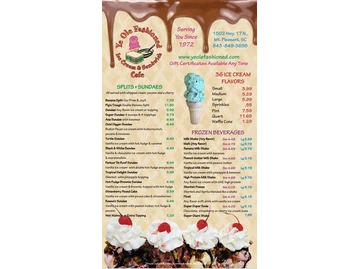 Ye Ole Fashioned Ice Cream & Sandwich Cafe- Mt. Pleasant menu photo
