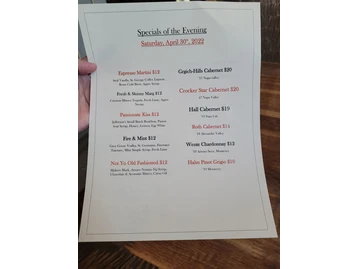 Yosemite Ranch menu photo