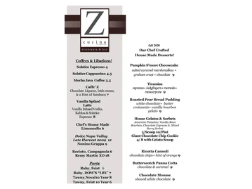 Z Cucina di Spirito Dublin menu photo