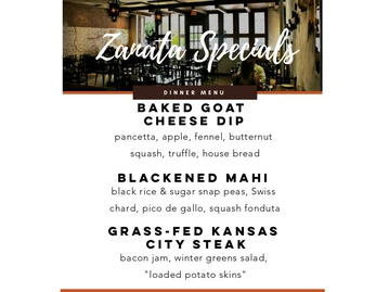 Zanata menu photo