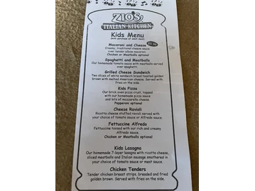 Zio's Italian Kitchen menu photo