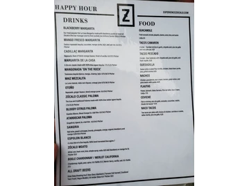 Zocalo University Village menu photo
