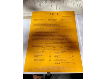 Zuni Café menu photo