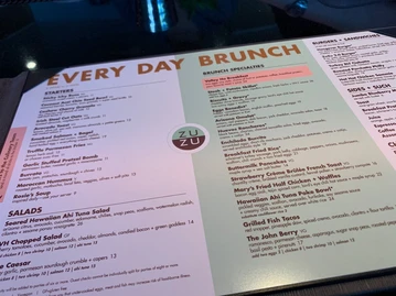 ZuZu menu photo